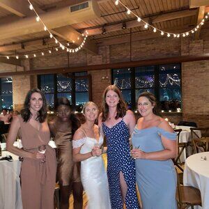 Reformation Blue Off-Shoulder Sleeveless Midi Gown